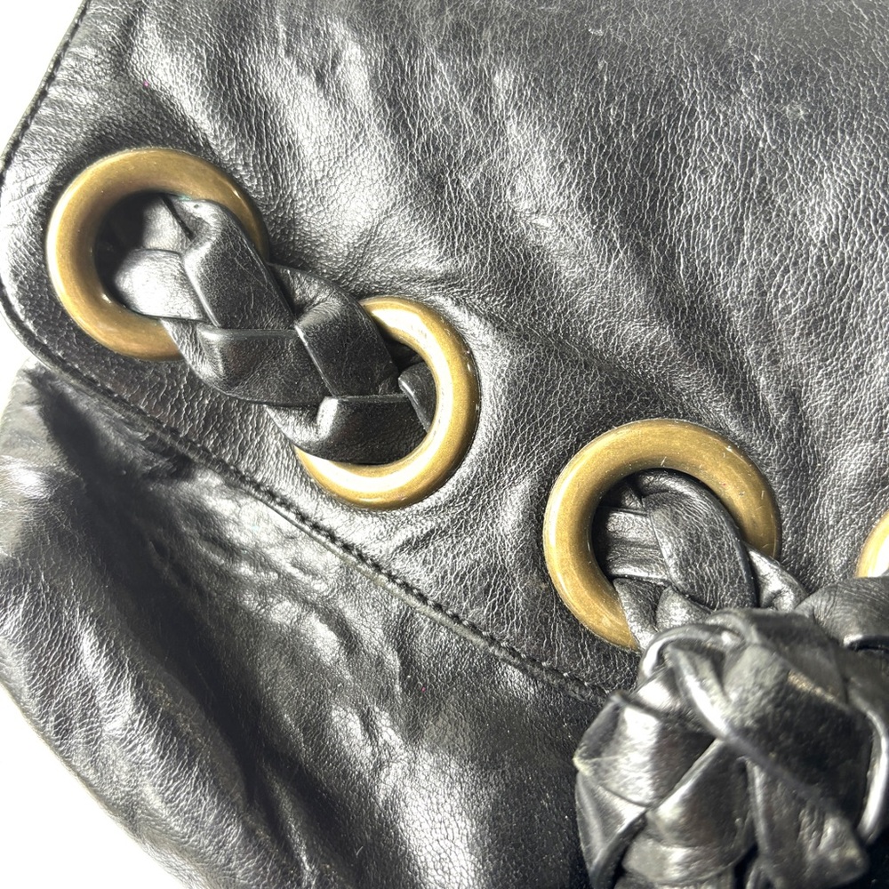 Kooba Black Leather Bag with Gold Chain - Picture 3 of 16
